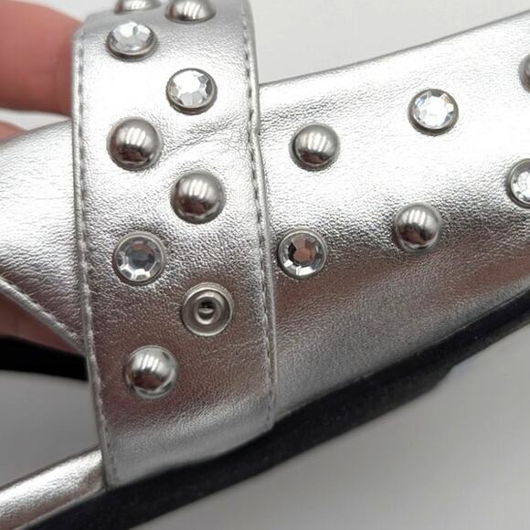 Abound Kadia Slingback Pointed Toe Flat Women's Silver Metallic Size US7M EU37.5 - Picture 7 of 12